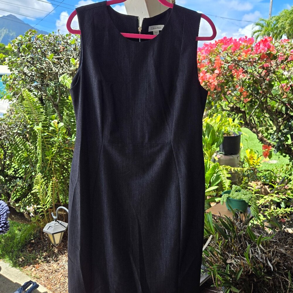 Dark denim structured dress